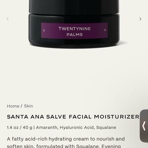 Twentynine Palms Santa Ana Salve‎ Facial Moisturizer 1.4 oz Hydrating Cream